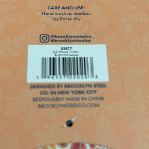 3pc BKLYN Steel Co. Round Woven Trivet Set - Bright Fall Leaves - 8” In Dia… - Picture 5 of 6